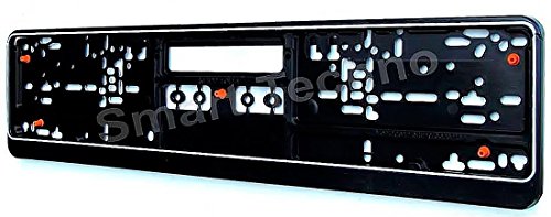 M&G Techno Soporte de matrícula Negro con Goma, antivibración, Modelo 3306