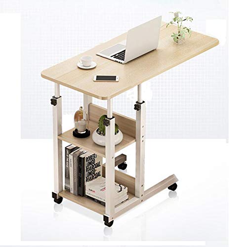 MIAOYO Mesa Auxiliar Cama para Ordenador Regulable con Ruedas, Hospital Sofa Salon Mesa Auxiliar Cama Alta 80x40cm,Maple Cherry MIAOYO Mesa Auxiliar Cama para Ordenador Regulable con Ruedas, Hospital Sofa Salon Mesa Auxiliar Cama Alta 80x40cm,Maple Cherry