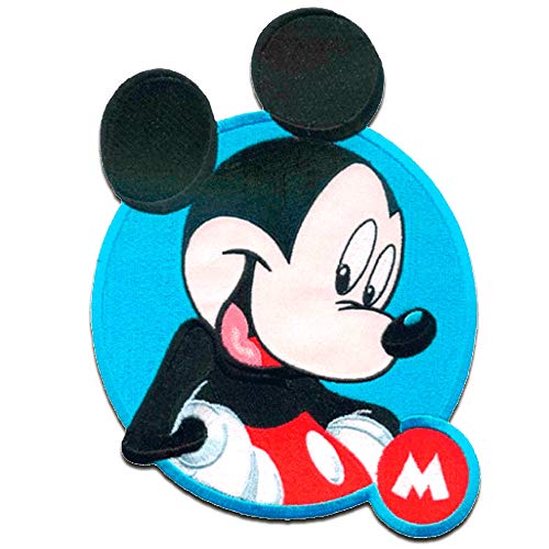 Mickey Mouse XL 'Micky M' Disney - Parches termoadhesivos bordados aplique para ropa, tamaño: 20 x 18 cm