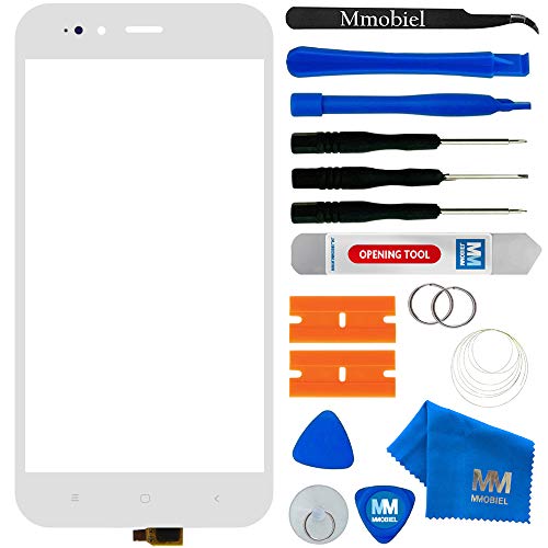 MMOBIEL Kit de reemplazo de Vidrio Frontal de digitalizador de Pantalla táctil Compatible con Xiaomi Mi A1 2017 5.5 Inch (Blanco) Incl. Kit de Herramientas