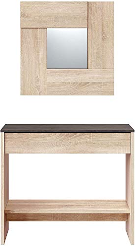 Mobelcenter – Recibidor Consola Óxido con Espejo y Cajón – Mueble de Entrada Moderno- Mueble de Recibidor Color Roble Canadian y Óxido – Medidas: Ancho: 92 cm x Fondo: 33 cm x Alto: 79 cm - (1108) Mobelcenter – Recibidor Consola Óxido con Espejo y Cajón – Mueble de Entrada Moderno- Mueble de Recibidor Color Roble Canadian y Óxido – Medidas: Ancho: 92 cm x Fondo: 33 cm x Alto: 79 cm - (1108)