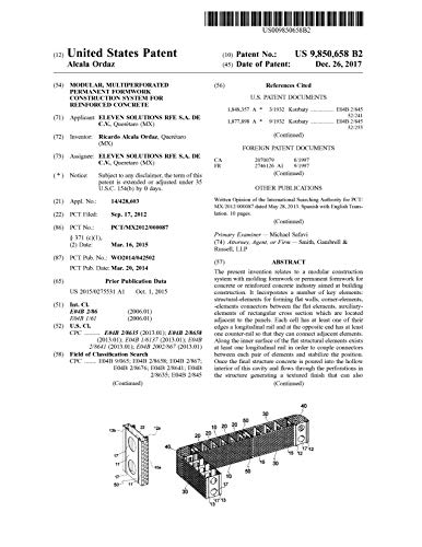 Modular, multiperforated permanent formwork construction system for reinforced concrete: United States Patent 9850658 (English Edition)