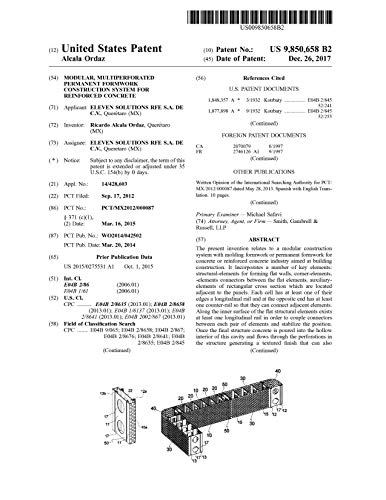 Modular, multiperforated permanent formwork construction system for reinforced concrete: United States Patent 9850658 (English Edition) Modular, multiperforated permanent formwork construction system for reinforced concrete: United States Patent 9850658 (English Edition)
