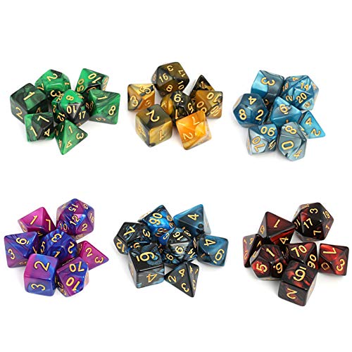 Moncolis Dados Poliedricos 6 x 7 (42 Piezas) Dados de Juego para Dungeons and Dragons DND RPG MTG D20 D12 D10 D8 D6 D4 Juegos de Cartas de Mesa