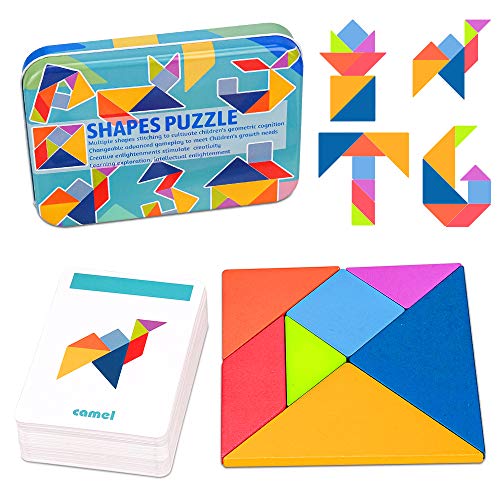 Montessori patrón bloques juguetes para niños pequeños de 1 2 3 años, recursos de aprendizaje juegos de tangrams para niños de 2 a 4 años de edad preescolar actividades de jardín de infantes regalo