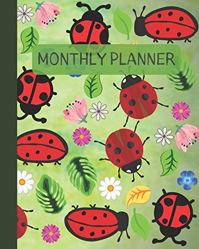 Monthly Planner: Little Ladybug Cover 8x10" 120 Pages/60 Month Checklist Planning Undated Organizer & Journal - Christmas Gifts