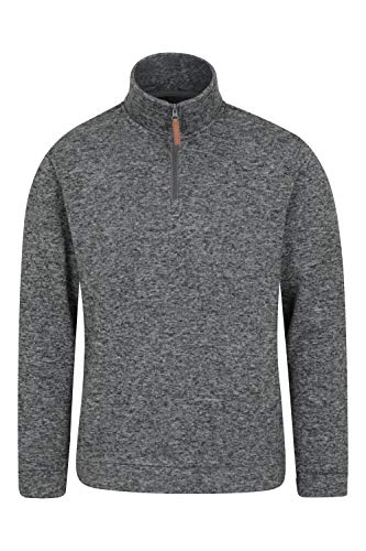 Mountain Warehouse Forro Polar Suave Idris para Hombres - Ligero, Transpirable, Secado rápido, antipelusas, Chaqueta Micro Forro Polar, Invierno Carbón 3XL