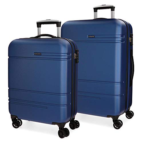 Movom Galaxy Juego de maletas Azul 55/69 cms Rígida ABS Cierre TSA 108L 4 Ruedas Dobles Equipaje de Mano