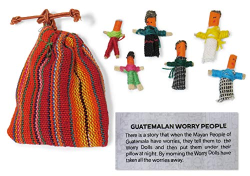 Muñecos quitapenas - Personas guatemaltecas quitapenas – Bolsa de 6 pequeños muñecos hechos a mano