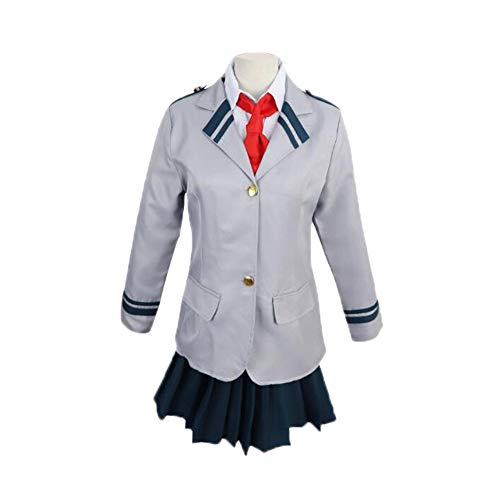 My Hero Academia Uniforme Chica Estudiante Traje Ochaco Uraraka Bakugou Katsuki Uniforme Escolar Japones Cosplay Costume Chaqueta Gris Y Camisa,Falda O Pantalón Y Corbata Roja