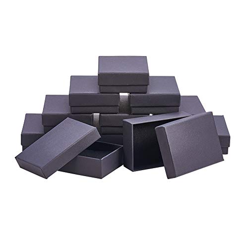 NBEADS 60 Piezas Juego de Cajas de Joyería de Cartón para Collares, Pendientes Y Anillos, Rectangular, Negro, 9 X 6,5 X 2,8 Cm NBEADS 60 Piezas Juego de Cajas de Joyería de Cartón para Collares, Pendientes Y Anillos, Rectangular, Negro, 9 X 6,5 X 2,8 Cm