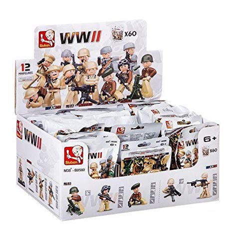 Nice Soldados Mini Segunda Guerra Mundial-Display de 60 Piezas Personajes, Multicolor, 8056779180605