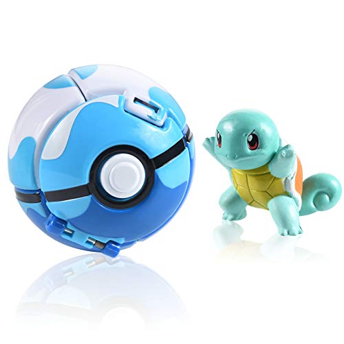 OMZGXGOD Poké Ball, Pokemon Bolas, Ball Pokemon,Pokemon Figuras,Pokeball Pokemon Mini Figurines pour Enfants et Adultes Party Celebration Fun Toy Game Gift (Squirtle)