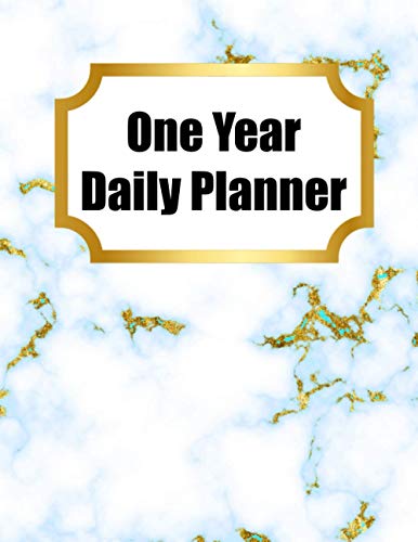 One Year Daily Planner: Luxury Pale Blue 8.5 X 11 inch Marble Planner. Days of the week are shown on a single page. Undated so you can start any day ... Family and Friends. Business or Personal Use.