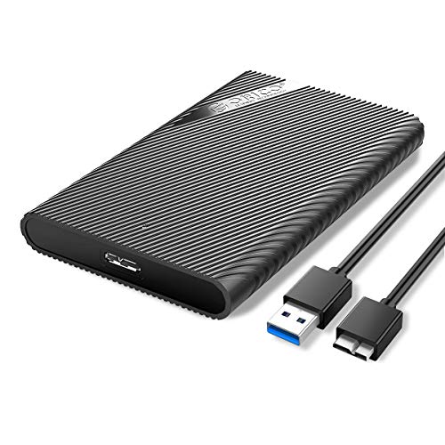 ORICO Carcasa Disco Duro Externo 2.5'' Caja Externa Disco Duro USB 3.0 a SATA 3.0 con UASP para HDD o SSD SATA I II III de 2.5 Pulgadas y 7-9.5 mm de hasta 4TB, sin Herramientas (Negro)