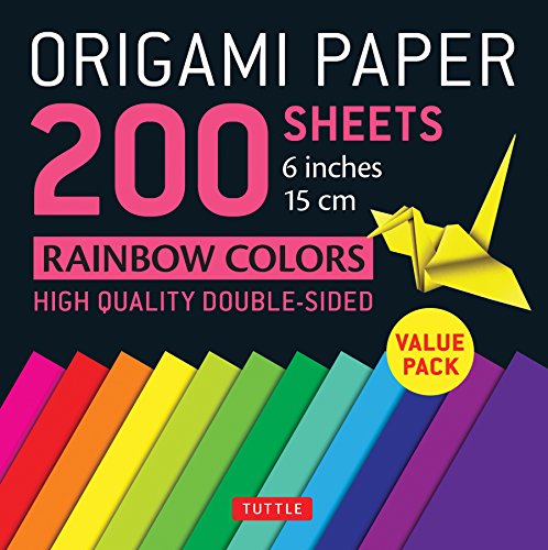 Origami Paper 200 sheets Rainbow Colors 6" (15 cm): Tuttle Origami Paper: High-Quality Double Sided Origami Sheets Printed with 12 Different Designs (Instructions for 6 Projects Included) (Stationery)
