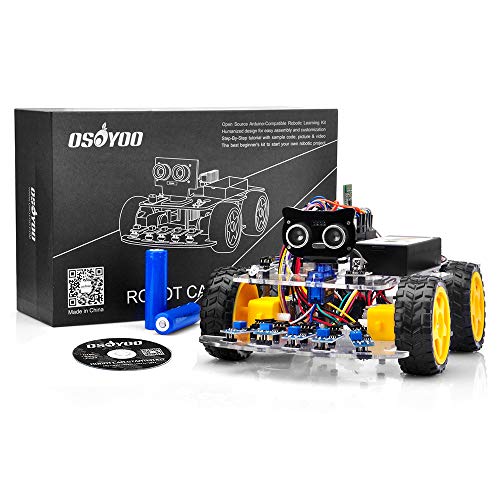 OSOYOO Robot Car Starter Kit for Arduino | Stem Remote Controlled Educational Motorized Robotics for Building Programming Learning How to Code | IOT Mechanical DIY Coding for Kids Teens Adults