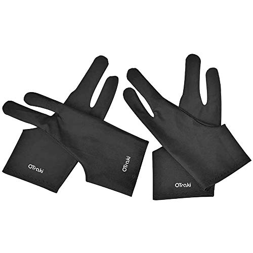 OTraki Guante Dibujo Anti Incrustantes para Tableta Gráfica Guantes Artritis Guante de Dos Dedos Tama?o Universal con Dos Dedos para Mano Derecha e Izquierda - Pack de 4