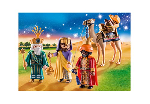 Outletdelocio. Conjunto Navidad Reyes Magos Playmobil con Camello y Regalos. 59 Piezas.