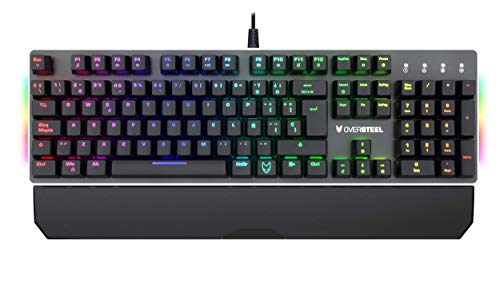 Oversteel - Teclado gaming mecánico TITANIUM con RGB, switch rojo, idioma español