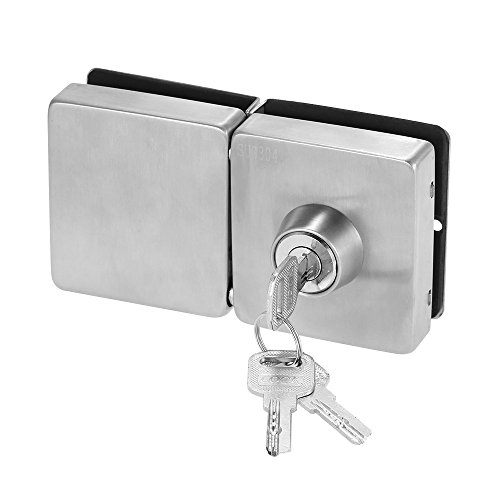 OWSOO Cerradura para Puerta de Cristal 10-12mm con 3 Llaves, Cuadrado OWSOO Cerradura para Puerta de Cristal 10-12mm con 3 Llaves, Cuadrado