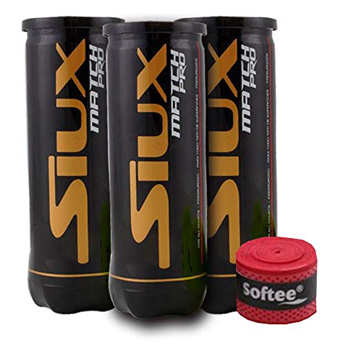 Pack Pelotas para Padel Siux Match Pro + Overgrip / 3 Botes de Pelota Siux, 9 Pelotas / Mejores Bolas duras y Resistentes para Palas pádel de Hombre y Mujer Pack Pelotas para Padel Siux Match Pro + Overgrip / 3 Botes de Pelota Siux, 9 Pelotas / Mejores Bolas duras y Resistentes para Palas pádel de Hombre y Mujer