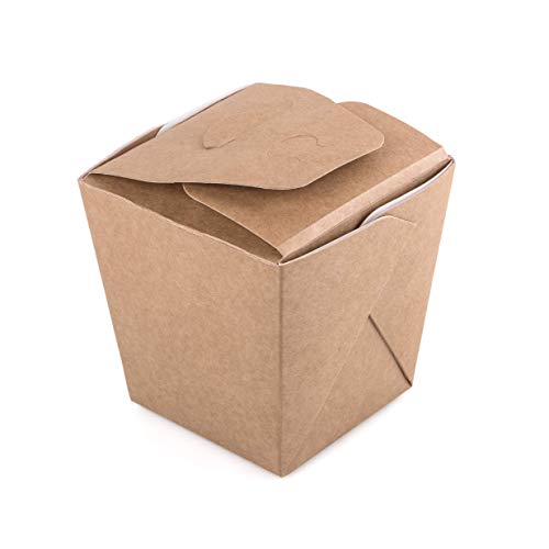 Paquete de 30 cajas de cartón kraft para fideos de 700 ml, contenedor de comida rápida para llevar, caja china, desechable, a prueba de fugas, ecológica, reciclable (30, 700 ml)