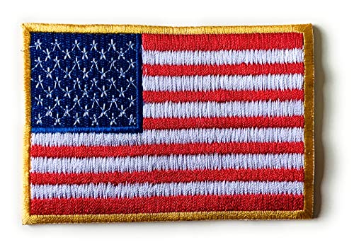 Parche bordado de la bandera de Estados Unidos para planchar o coser en tela de EE.UU., color rojo, blanco y azul Parche bordado de la bandera de Estados Unidos para planchar o coser en tela de EE.UU., color rojo, blanco y azul