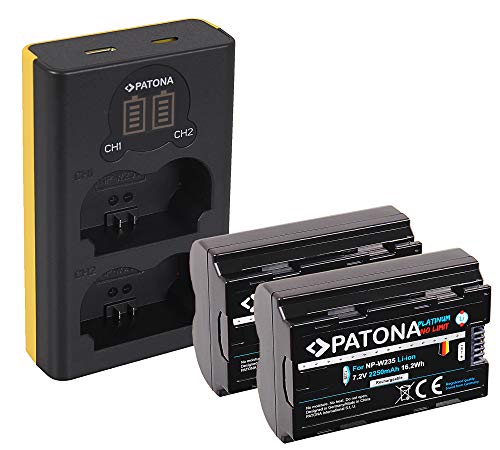 PATONA Cargador Doble LCD USB con 2X NP-W235 Platinum Batería Compatible con Fuji Fujifilm X-T4 PATONA Cargador Doble LCD USB con 2X NP-W235 Platinum Batería Compatible con Fuji Fujifilm X-T4