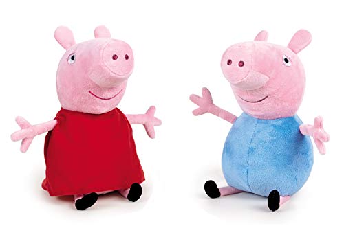 Peppa Pig - Pack de 2 Peluches Peppa Pig y George 20 centímetros - Calidad Super Soft Peppa Pig - Pack de 2 Peluches Peppa Pig y George 20 centímetros - Calidad Super Soft