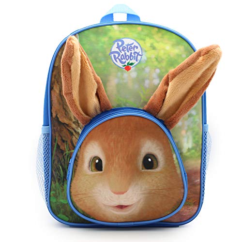 Peter Rabbit Mochila escolar para niños y niñas con orejas de conejo peludas