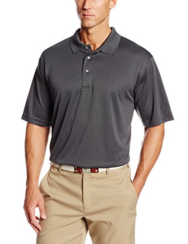 PGA TOUR Men's Big Tall Golf Airflux Solid Short Sleeve Polo Shirt, Asphalt, 2X