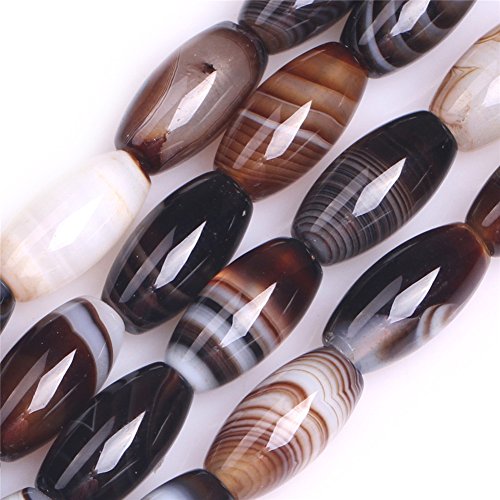 Piedras preciosas preciosas de ágata de Botswana ovaladas para hacer joyas de 15 pulgadas (8 x 16 mm)
