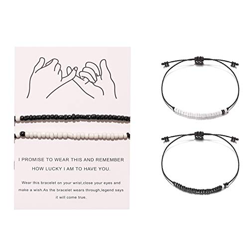 Pinky Promise Distance Pulseras a juego, Para parejas, Mejor amigo Pulsera Regalos Novio Novia, El y Ella, Mujer Hombres (Con cuentas) Pinky Promise Distance Pulseras a juego, Para parejas, Mejor amigo Pulsera Regalos Novio Novia, El y Ella, Mujer Hombres (Con cuentas)