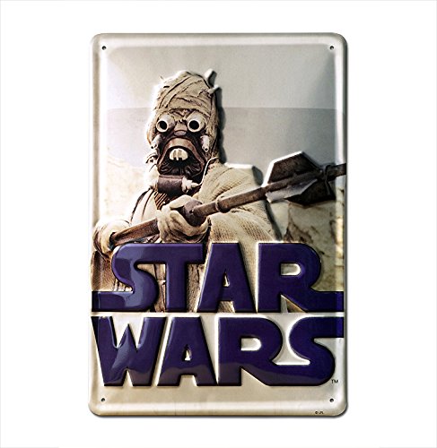 Placa de metal Bandidos tusken - Moradores de las arenas - Muestra del metal La Guerra de las Galaxias - Star Wars - Tusken Raiders - Sand People - Placa decorativa retro - nostálgico - Diseño original con licencia - LOGOSHIRT