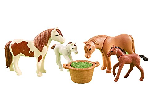 Playmobil - 6534 - 2 Poneys & 2 Poulains - Emballage Plastique, pas de boîte