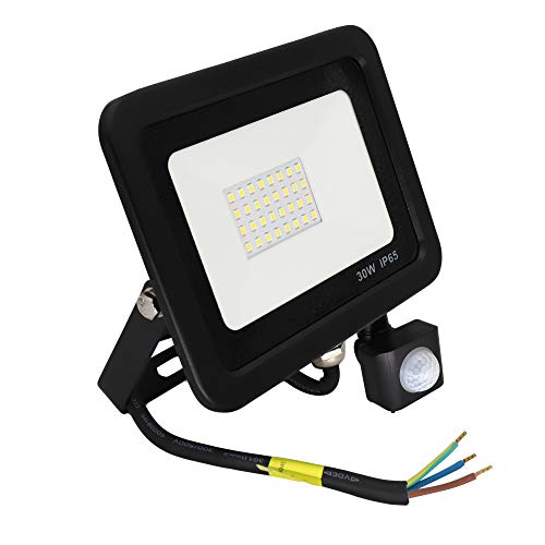 POPP® Foco LED 30W Exterior con Sensor Movimiento PIR, 5000 lumen, Foco LED Sensor IP65 Impermeable, Blanco Frío 5000 K, Ángulo de haz 120°, Foco LED Detector para Jardín, Garaje, Hotel, Patio, etc. POPP® Foco LED 30W Exterior con Sensor Movimiento PIR, 5000 lumen, Foco LED Sensor IP65 Impermeable, Blanco Frío 5000 K, Ángulo de haz 120°, Foco LED Detector para Jardín, Garaje, Hotel, Patio, etc.
