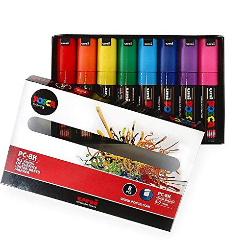 POSCA-Mallette Coloriage-PC- 8 k Essential Lot de 8 couleurs dans boîte cadeau