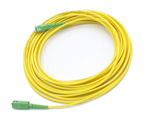 PRENDELUZ Cable Fibra ÓPTICA 2 Metros Universal - Color Amarillo SC/APC a SC/APC monomodo simplex 9/125, Compatible con Orange, Movistar, Vodafone, Jazztel.
