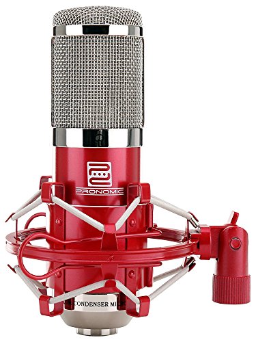 Pronomic CM-100R microfono de membrana grande de estudio incl. suspensión & protector viento, rojo