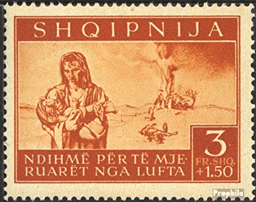 Prophila Collection Albania (alemán.ocupación.2.Guerra Mundial.) 21 1944 Víctima de la Bomba. (Sellos para los coleccionistas)