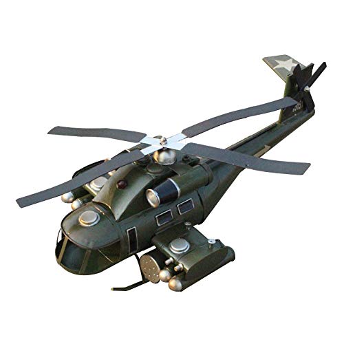 PZAIQ Figuritas Decorativas Retro Armado Helicóptero Simulación Avión De Combate Modelo Adornos De Decoración del Hogar
