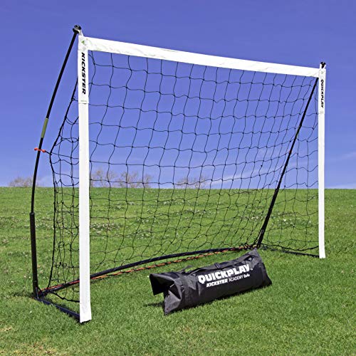QuickPlay Porterías de fútbol de Kickster Academy 4 x 1.5M - El Objetivo Ultra portátil de fútbol Incluye Red de fútbol y Llevar Bolsa [Solo Porterías]