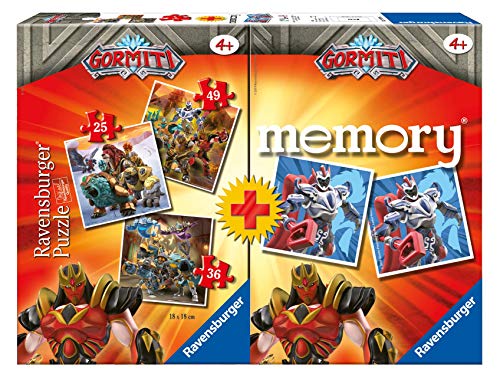 Ravensburger - Multipack Memory+ 3 puzzle Gormiti (20519) , color/modelo surtido