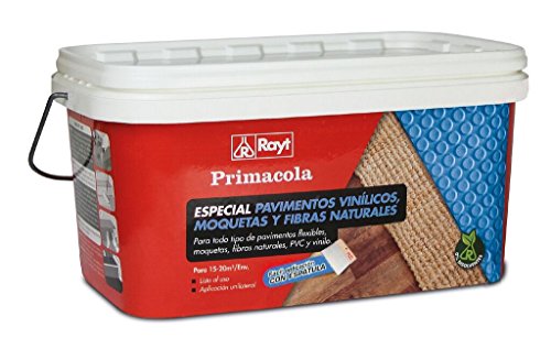 Rayt 555-23 Primacola C-15 Adhesivo acrílico Especial PVC, pavimentos vinílicos, moquetas, revestimientos Textiles y Fibras Naturales. SIN disolventes. Fácil aplicación con espátula, 5kg