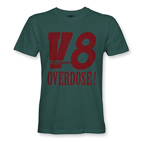 Rebel on Wheels Camiseta para hombre V8 Overdose American Classics US-Car Muscle-Car Oldschool petróleo M