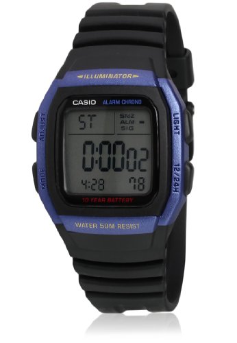Reloj digital Casio W-96H-2AVDF, con luz, correa de plástico, esfera azul Reloj digital Casio W-96H-2AVDF, con luz, correa de plástico, esfera azul