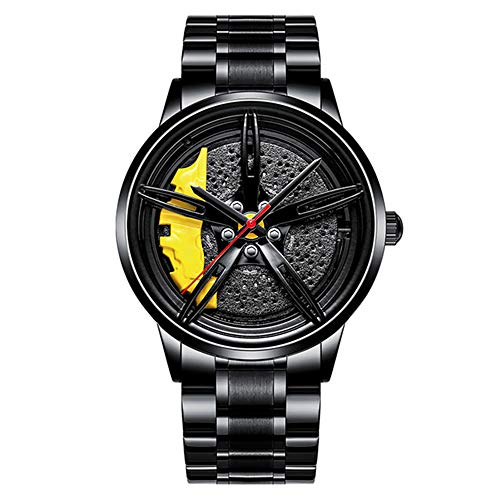 Relojpara Hombre 2020 Relojdeportivo para Coche Diseño de llanta para Coche Relojde Pulsera de Acero Inoxidable Relojes Impermeables Relojde Moda