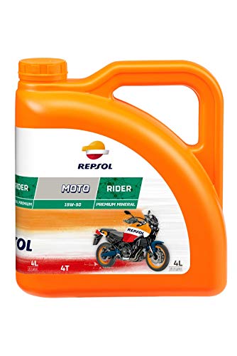 REPSOL Moto Rider 4T 15W-50 Aceite De Motor Para Moto, 4l
