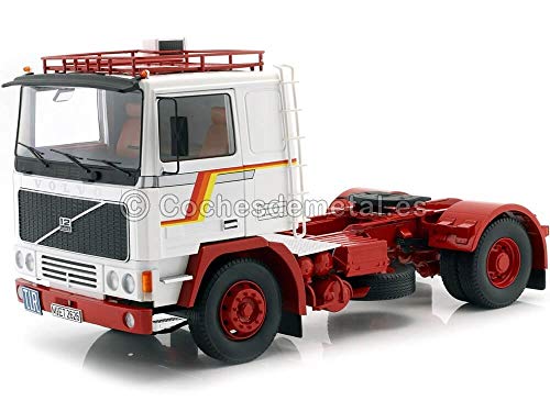 Road Kings 1977 Camion Volvo F1220 Dos Ejes White-Red 1:18 180031